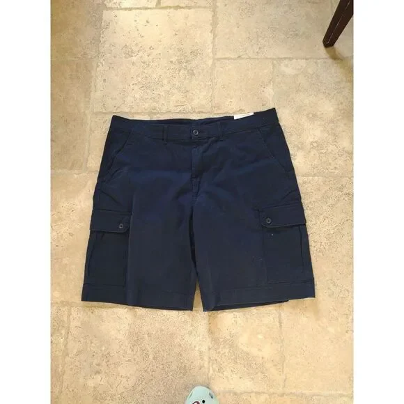 NEW St Johns Bay Cargo Shorts Mens 42 Blue Soft Wash Legacy 10" Inseam - Picture 2 of 9